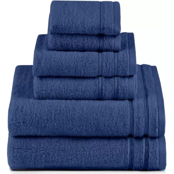 Comfort Spaces Towel Set for Bathroom 12 Piece Luxury Bath Towel Set 4 Hand Towel for Bathroom 4 Washcloth 4 Large Bath Pink Towel Sets 100 Cotton Quick Dry Towel Zero Twist Soft Lightweight BlushIndigo