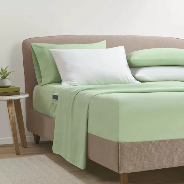 imageComfort Spaces Bed in A Bag  Trendy Casual Design Cozy Comforter with Complete Sheet Set with Side Pocket All Season Cover Matching Shams Queen Natalie Floral Blue 9 PieceDaisies Green