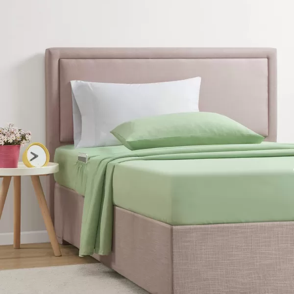imageComfort Spaces Bed in A Bag  Trendy Casual Design Cozy Comforter with Complete Sheet Set with Side Pocket All Season Cover Matching Shams Queen Natalie Floral Blue 9 PieceDaisies Green