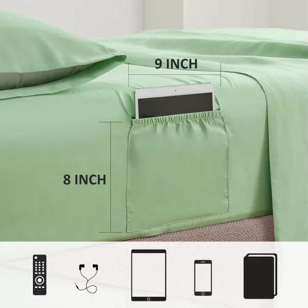 imageComfort Spaces Bed in A Bag  Trendy Casual Design Cozy Comforter with Complete Sheet Set with Side Pocket All Season Cover Matching Shams Queen Natalie Floral Blue 9 PieceDaisies Green
