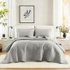 imageComfort Spaces King Quilt Set Modern Reversible Ogee Coverlet King Bedding Set Cozy Quilted Winter Layer All Season Lightweight Soft King Size Quilt Kienna King Green 3 PieceGray