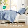 imageComfort Spaces King Quilt Set Modern Reversible Ogee Coverlet King Bedding Set Cozy Quilted Winter Layer All Season Lightweight Soft King Size Quilt Kienna King Green 3 PieceBlue