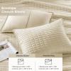 imageComfort Spaces King Quilt Set Modern Reversible Ogee Coverlet King Bedding Set Cozy Quilted Winter Layer All Season Lightweight Soft King Size Quilt Kienna King Green 3 PieceIvory