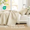 imageComfort Spaces King Quilt Set Modern Reversible Ogee Coverlet King Bedding Set Cozy Quilted Winter Layer All Season Lightweight Soft King Size Quilt Kienna King Green 3 PieceIvory