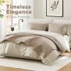 imageComfort Spaces King Quilt Set Modern Reversible Ogee Coverlet King Bedding Set Cozy Quilted Winter Layer All Season Lightweight Soft King Size Quilt Kienna King Green 3 PieceTaupe