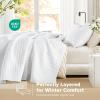 imageComfort Spaces King Quilt Set Modern Reversible Ogee Coverlet King Bedding Set Cozy Quilted Winter Layer All Season Lightweight Soft King Size Quilt Kienna King Green 3 PieceWhite