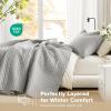 imageComfort Spaces King Quilt Set Modern Reversible Ogee Coverlet King Bedding Set Cozy Quilted Winter Layer All Season Lightweight Soft King Size Quilt Kienna King Green 3 PieceGray