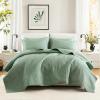 imageComfort Spaces King Quilt Set Modern Reversible Ogee Coverlet King Bedding Set Cozy Quilted Winter Layer All Season Lightweight Soft King Size Quilt Kienna King Green 3 PieceSeafoam