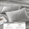 imageComfort Spaces King Quilt Set Modern Reversible Ogee Coverlet King Bedding Set Cozy Quilted Winter Layer All Season Lightweight Soft King Size Quilt Kienna King Green 3 PieceGray