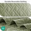 imageComfort Spaces King Quilt Set Modern Reversible Ogee Coverlet King Bedding Set Cozy Quilted Winter Layer All Season Lightweight Soft King Size Quilt Kienna King Green 3 PieceSage Green Diamond