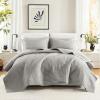 imageComfort Spaces King Quilt Set Modern Reversible Ogee Coverlet King Bedding Set Cozy Quilted Winter Layer All Season Lightweight Soft King Size Quilt Kienna King Green 3 PieceGray