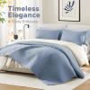 imageComfort Spaces King Quilt Set Modern Reversible Ogee Coverlet King Bedding Set Cozy Quilted Winter Layer All Season Lightweight Soft King Size Quilt Kienna King Green 3 PieceBlue