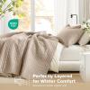 imageComfort Spaces King Quilt Set Modern Reversible Ogee Coverlet King Bedding Set Cozy Quilted Winter Layer All Season Lightweight Soft King Size Quilt Kienna King Green 3 PieceTaupe