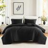 imageComfort Spaces King Quilt Set Modern Reversible Ogee Coverlet King Bedding Set Cozy Quilted Winter Layer All Season Lightweight Soft King Size Quilt Kienna King Green 3 PieceBlack
