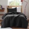 imageComfort Spaces King Quilt Set Modern Reversible Ogee Coverlet King Bedding Set Cozy Quilted Winter Layer All Season Lightweight Soft King Size Quilt Kienna King Green 3 PieceBlack