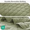 imageComfort Spaces King Quilt Set Modern Reversible Ogee Coverlet King Bedding Set Cozy Quilted Winter Layer All Season Lightweight Soft King Size Quilt Kienna King Green 3 PieceGreen Ogee