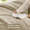 imageComfort Spaces King Quilt Set Modern Reversible Ogee Coverlet King Bedding Set Cozy Quilted Winter Layer All Season Lightweight Soft King Size Quilt Kienna King Green 3 PieceBeige