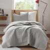 imageComfort Spaces King Quilt Set Modern Reversible Ogee Coverlet King Bedding Set Cozy Quilted Winter Layer All Season Lightweight Soft King Size Quilt Kienna King Green 3 PieceGray