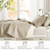 imageComfort Spaces King Quilt Set Modern Reversible Ogee Coverlet King Bedding Set Cozy Quilted Winter Layer All Season Lightweight Soft King Size Quilt Kienna King Green 3 PieceBeige