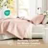 imageComfort Spaces King Quilt Set Modern Reversible Ogee Coverlet King Bedding Set Cozy Quilted Winter Layer All Season Lightweight Soft King Size Quilt Kienna King Green 3 PieceBlush