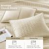 imageComfort Spaces King Quilt Set Modern Reversible Ogee Coverlet King Bedding Set Cozy Quilted Winter Layer All Season Lightweight Soft King Size Quilt Kienna King Green 3 PieceIvory