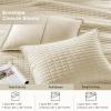 imageComfort Spaces King Quilt Set Modern Reversible Ogee Coverlet King Bedding Set Cozy Quilted Winter Layer All Season Lightweight Soft King Size Quilt Kienna King Green 3 PieceIvory