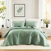 imageComfort Spaces King Quilt Set Modern Reversible Ogee Coverlet King Bedding Set Cozy Quilted Winter Layer All Season Lightweight Soft King Size Quilt Kienna King Green 3 PieceSeafoam