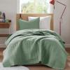 imageComfort Spaces King Quilt Set Modern Reversible Ogee Coverlet King Bedding Set Cozy Quilted Winter Layer All Season Lightweight Soft King Size Quilt Kienna King Green 3 PieceSeafoam