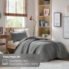 imageComfort Spaces King Quilt Set Modern Reversible Ogee Coverlet King Bedding Set Cozy Quilted Winter Layer All Season Lightweight Soft King Size Quilt Kienna King Green 3 PieceCharcoal Grey