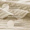 imageComfort Spaces King Quilt Set Modern Reversible Ogee Coverlet King Bedding Set Cozy Quilted Winter Layer All Season Lightweight Soft King Size Quilt Kienna King Green 3 PieceIvory