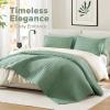 imageComfort Spaces King Quilt Set Modern Reversible Ogee Coverlet King Bedding Set Cozy Quilted Winter Layer All Season Lightweight Soft King Size Quilt Kienna King Green 3 PieceSeafoam