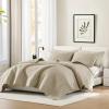imageComfort Spaces King Quilt Set Modern Reversible Ogee Coverlet King Bedding Set Cozy Quilted Winter Layer All Season Lightweight Soft King Size Quilt Kienna King Green 3 PieceBeige