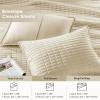 imageComfort Spaces King Quilt Set Modern Reversible Ogee Coverlet King Bedding Set Cozy Quilted Winter Layer All Season Lightweight Soft King Size Quilt Kienna King Green 3 PieceIvory
