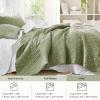imageComfort Spaces King Quilt Set Modern Reversible Ogee Coverlet King Bedding Set Cozy Quilted Winter Layer All Season Lightweight Soft King Size Quilt Kienna King Green 3 PieceSage Green Diamond