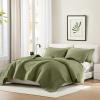 imageComfort Spaces King Quilt Set Modern Reversible Ogee Coverlet King Bedding Set Cozy Quilted Winter Layer All Season Lightweight Soft King Size Quilt Kienna King Green 3 PieceGreen