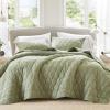 imageComfort Spaces King Quilt Set Modern Reversible Ogee Coverlet King Bedding Set Cozy Quilted Winter Layer All Season Lightweight Soft King Size Quilt Kienna King Green 3 PieceGreen Ogee