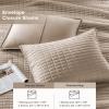 imageComfort Spaces King Quilt Set Modern Reversible Ogee Coverlet King Bedding Set Cozy Quilted Winter Layer All Season Lightweight Soft King Size Quilt Kienna King Green 3 PieceTaupe