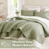 imageComfort Spaces King Quilt Set Modern Reversible Ogee Coverlet King Bedding Set Cozy Quilted Winter Layer All Season Lightweight Soft King Size Quilt Kienna King Green 3 PieceSage Green Diamond