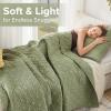 imageComfort Spaces King Quilt Set Modern Reversible Ogee Coverlet King Bedding Set Cozy Quilted Winter Layer All Season Lightweight Soft King Size Quilt Kienna King Green 3 PieceSage Green Diamond