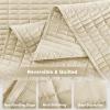 imageComfort Spaces King Quilt Set Modern Reversible Ogee Coverlet King Bedding Set Cozy Quilted Winter Layer All Season Lightweight Soft King Size Quilt Kienna King Green 3 PieceIvory