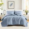 imageComfort Spaces King Quilt Set Modern Reversible Ogee Coverlet King Bedding Set Cozy Quilted Winter Layer All Season Lightweight Soft King Size Quilt Kienna King Green 3 PieceBlue