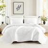 imageComfort Spaces King Quilt Set Modern Reversible Ogee Coverlet King Bedding Set Cozy Quilted Winter Layer All Season Lightweight Soft King Size Quilt Kienna King Green 3 PieceWhite