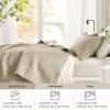 imageComfort Spaces King Quilt Set Modern Reversible Ogee Coverlet King Bedding Set Cozy Quilted Winter Layer All Season Lightweight Soft King Size Quilt Kienna King Green 3 PieceBeige
