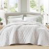 imageComfort Spaces King Quilt Set Modern Reversible Ogee Coverlet King Bedding Set Cozy Quilted Winter Layer All Season Lightweight Soft King Size Quilt Kienna King Green 3 PieceWhite Ogee