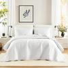 imageComfort Spaces King Quilt Set Modern Reversible Ogee Coverlet King Bedding Set Cozy Quilted Winter Layer All Season Lightweight Soft King Size Quilt Kienna King Green 3 PieceWhite