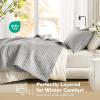 imageComfort Spaces King Quilt Set Modern Reversible Ogee Coverlet King Bedding Set Cozy Quilted Winter Layer All Season Lightweight Soft King Size Quilt Kienna King Green 3 PieceGray