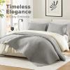 imageComfort Spaces King Quilt Set Modern Reversible Ogee Coverlet King Bedding Set Cozy Quilted Winter Layer All Season Lightweight Soft King Size Quilt Kienna King Green 3 PieceGray