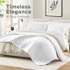 imageComfort Spaces King Quilt Set Modern Reversible Ogee Coverlet King Bedding Set Cozy Quilted Winter Layer All Season Lightweight Soft King Size Quilt Kienna King Green 3 PieceWhite