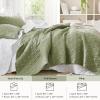 imageComfort Spaces King Quilt Set Modern Reversible Ogee Coverlet King Bedding Set Cozy Quilted Winter Layer All Season Lightweight Soft King Size Quilt Kienna King Green 3 PieceSage Green Diamond