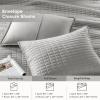 imageComfort Spaces King Quilt Set Modern Reversible Ogee Coverlet King Bedding Set Cozy Quilted Winter Layer All Season Lightweight Soft King Size Quilt Kienna King Green 3 PieceGray